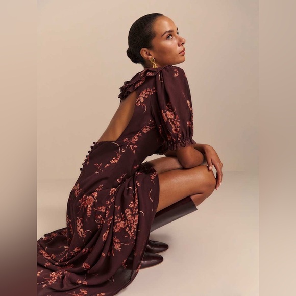 Reformation Evra Brown Maxi Dress B572 - Picture 2 of 8